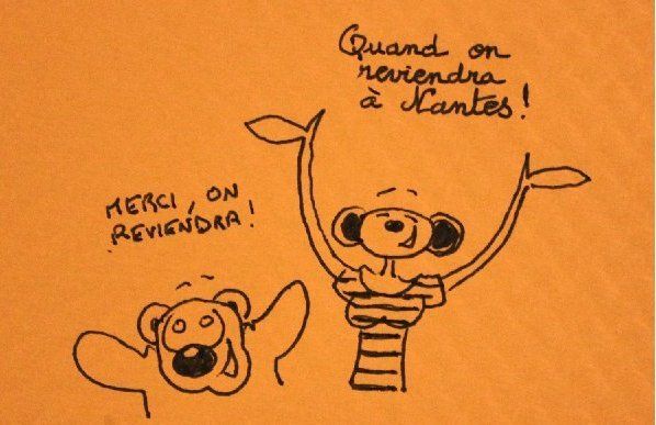 dédicace désormais classique sur le set de table...