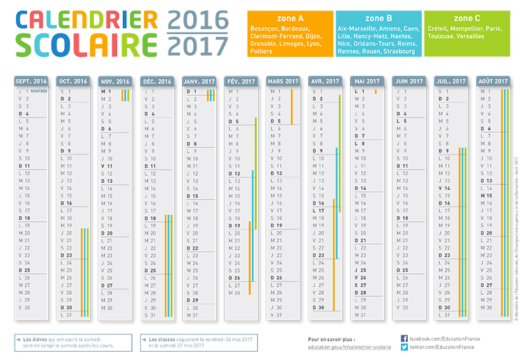 VACANCES SCOLAIRE 2016-2017 - École Maternelle de la Vallée du Rû