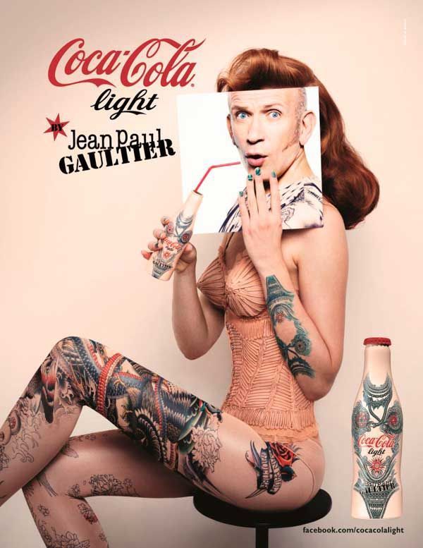 Publicité Coca-Cola en collaboration avec le couturier Jean-Paul Gaultier