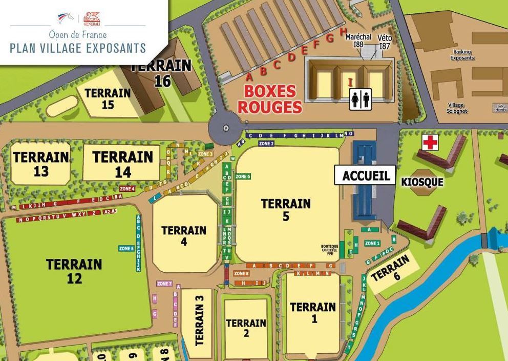 plan du parc de lamotte beuvron pour l'open de france