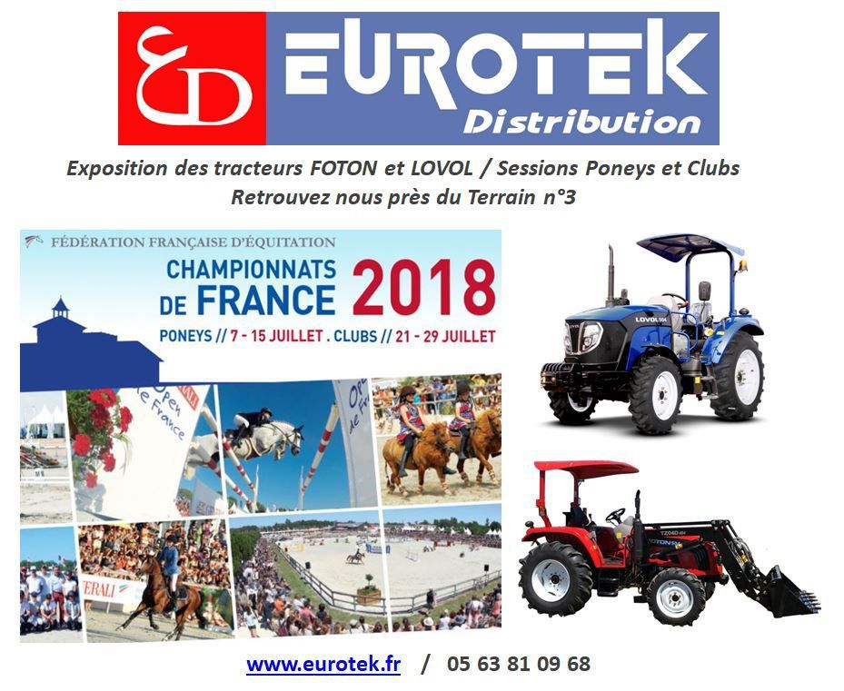 Eurotek et les tracteurs Lovol, partenaire et exposant - Open de France Lamotte Beuvron