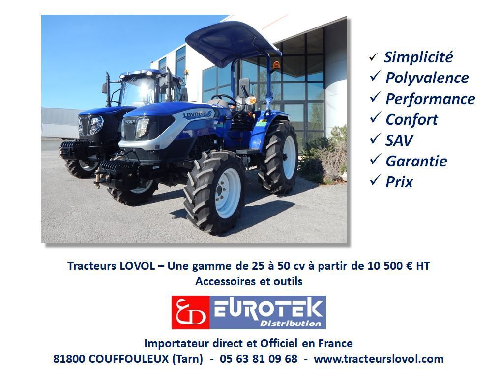 tracteur lovol eurotek caractéristiques