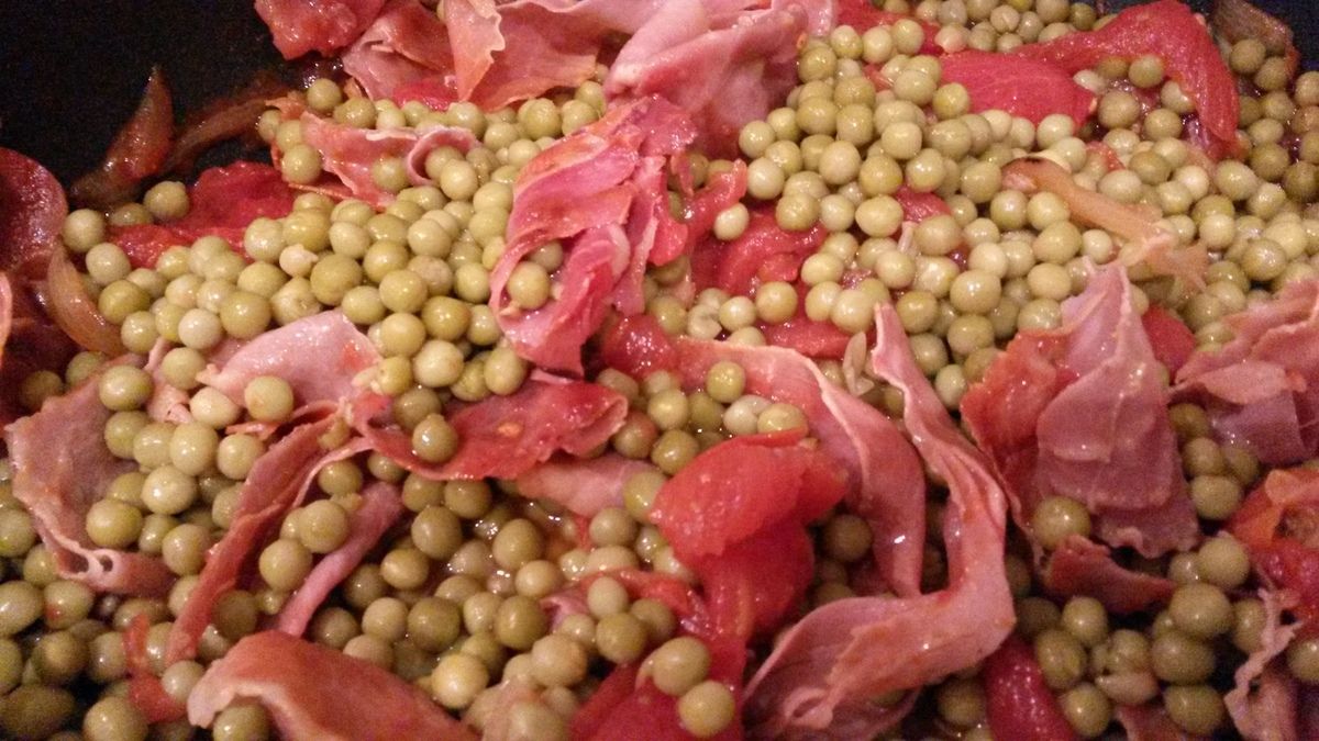 Une recette pas chère à moins de 1 euro par personne, avec des petits pois et du jambon de Bayonne
