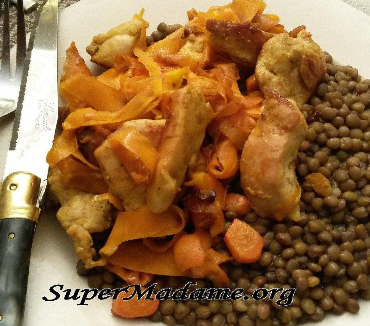 Recette pas chère économique avec du poulet lentilles carottes