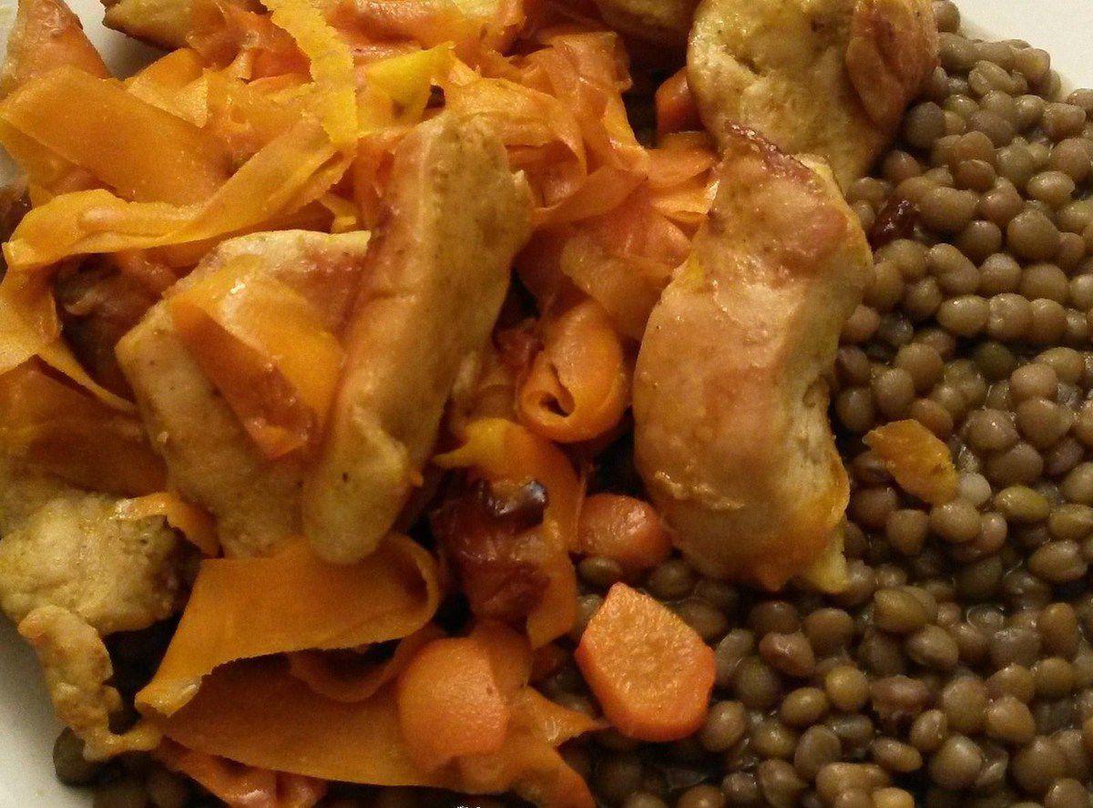 Recette pas chère au poulet et lentilles