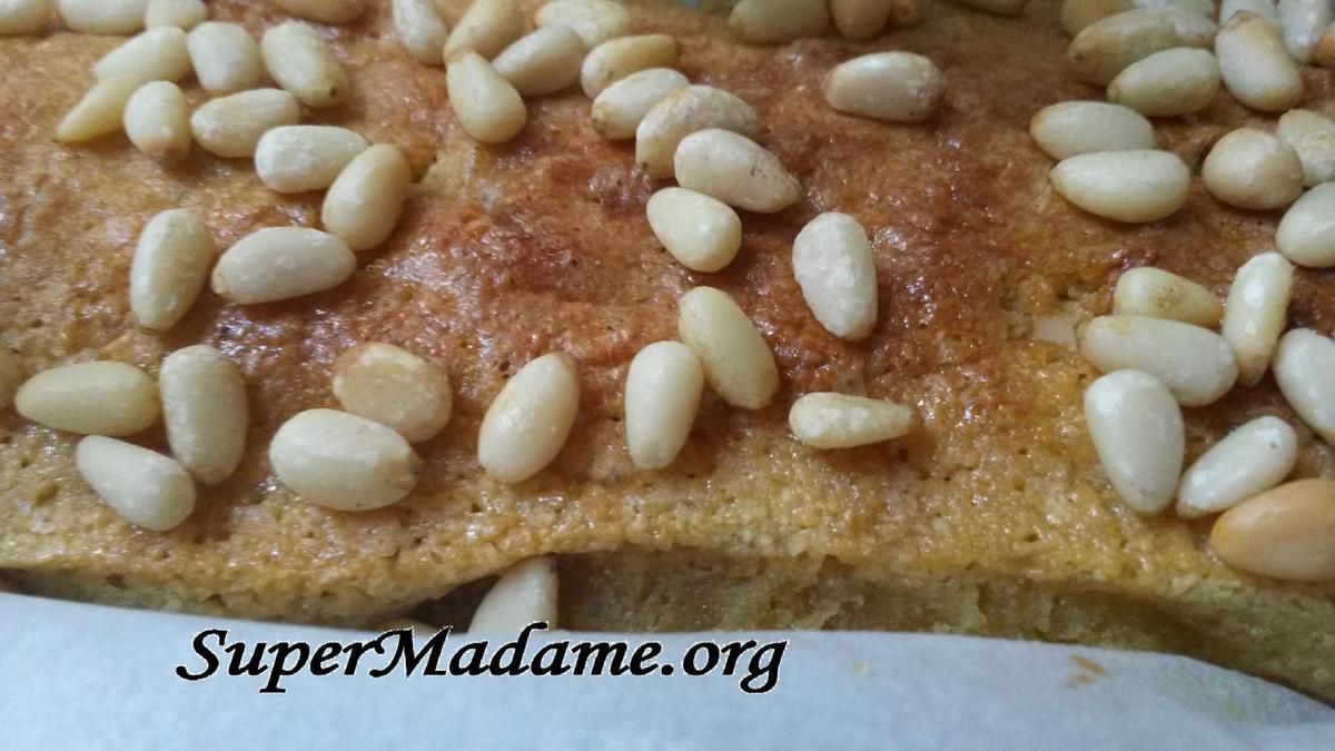 gâteau gourmand et pas cher : moelleux tarte aux pignons