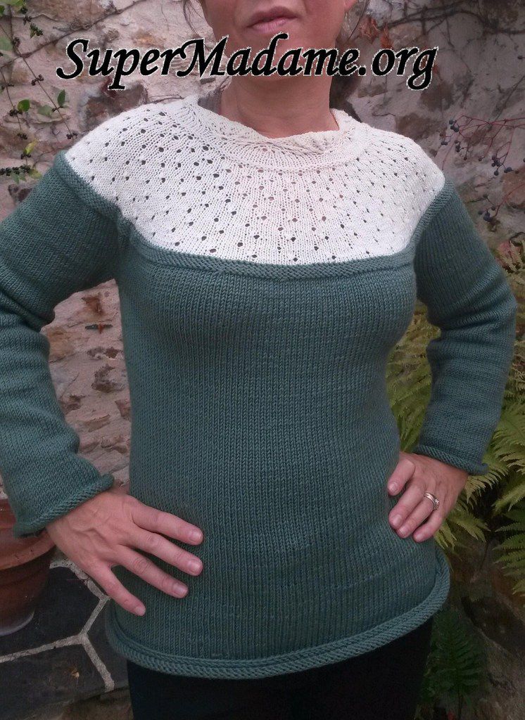 Modèle tricot gratuit : pull femme ajouré