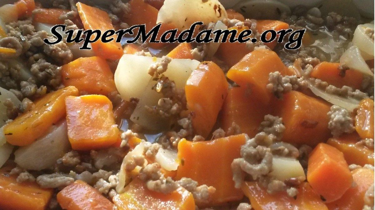 Gratin complet au veau et carottes navets