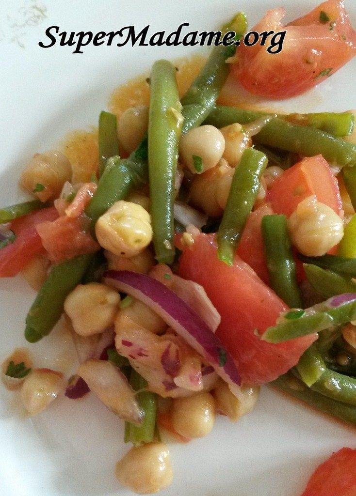 Salade pois chiches haricots verts