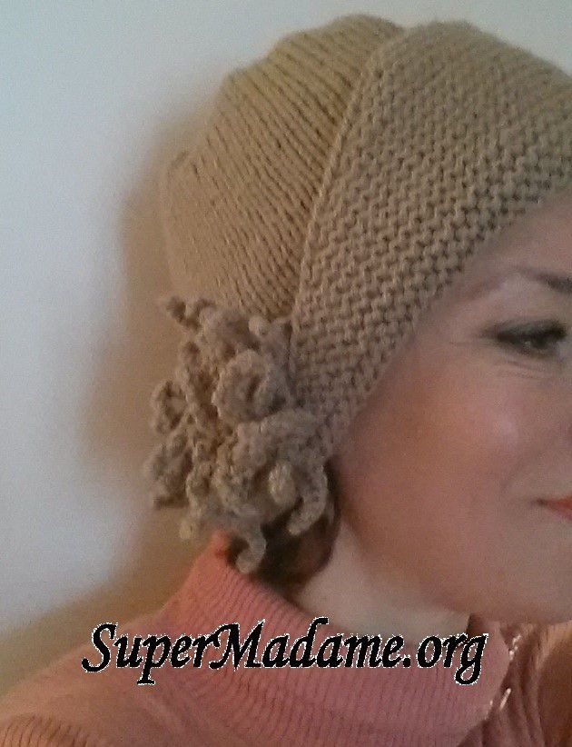 Tuto tricot bonnet vintage à fleur