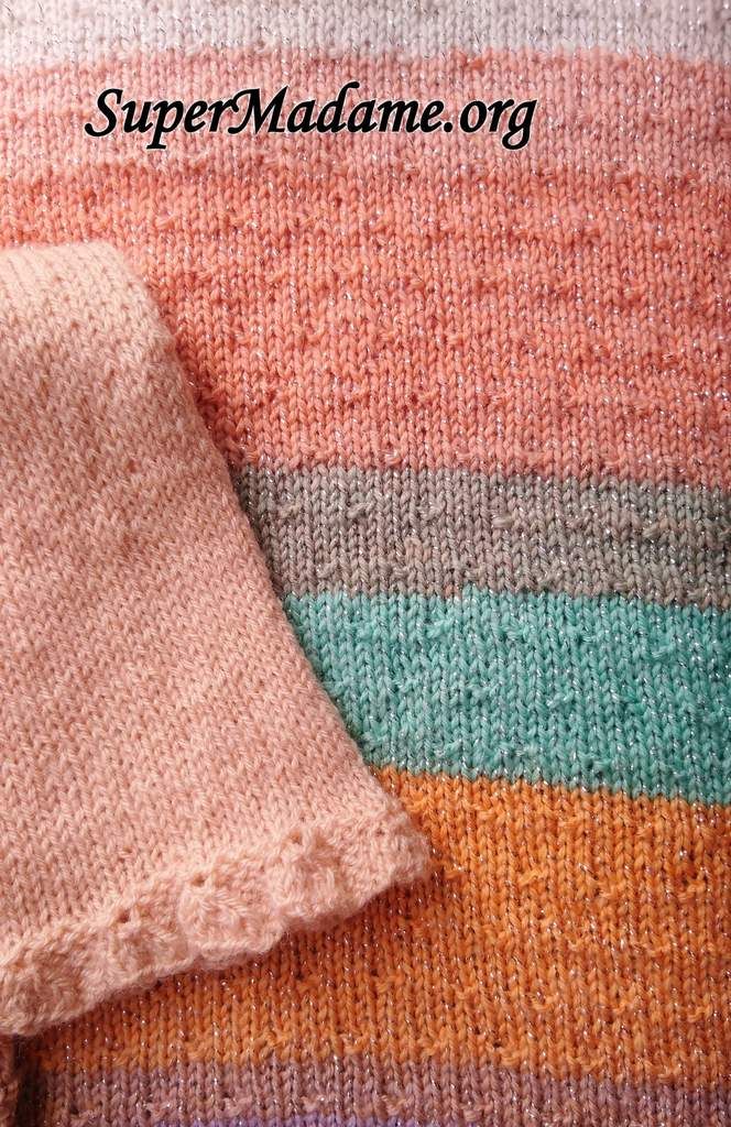 Point de semis et volant au tricot