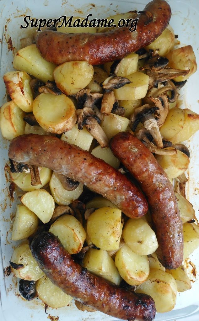 Saucisses légumes au four recette express