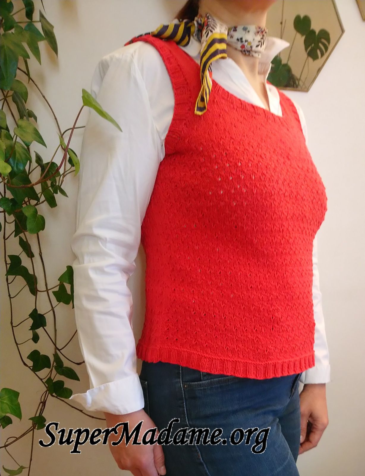 Tuto tricot gratuit free pattern : débardeur femme