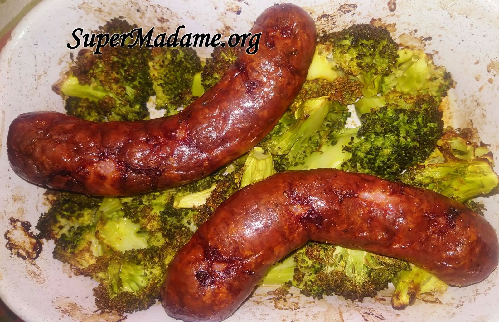 Plat légumes 2 ingredients saucisses brocolis
