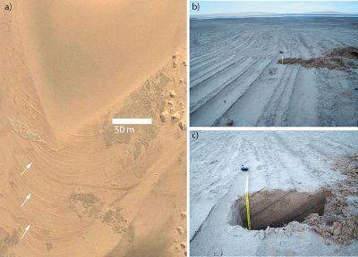 Dunes et striures arctuate en Namibie