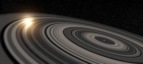 Une exoplanète avec un système d'anneaux géant.