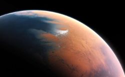 Vue d'artiste de mars avec de l'eau.
