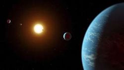 Vue d'artiste d'une exoplanète orbitant son étoile