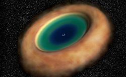 Disque d'accrétion en rotation autour d'un trou noir