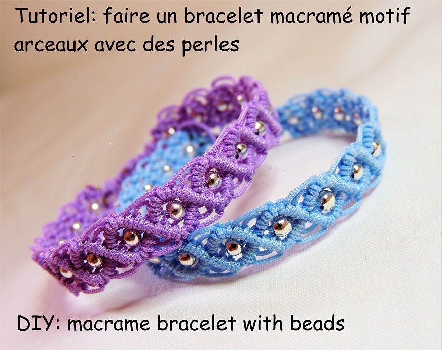 Tutoriel et patron pour faire un bracelet macramé motif arceaux - les  confections de laurence