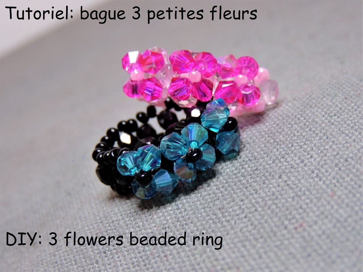 Tutoriel et fiches explicatives bague 3 petites fleurs les confections de laurence