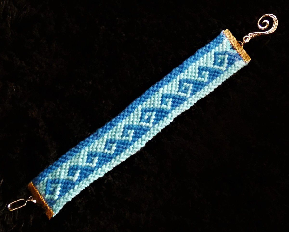 bracelet brésilien avec bordure bleu - les confections de laurence