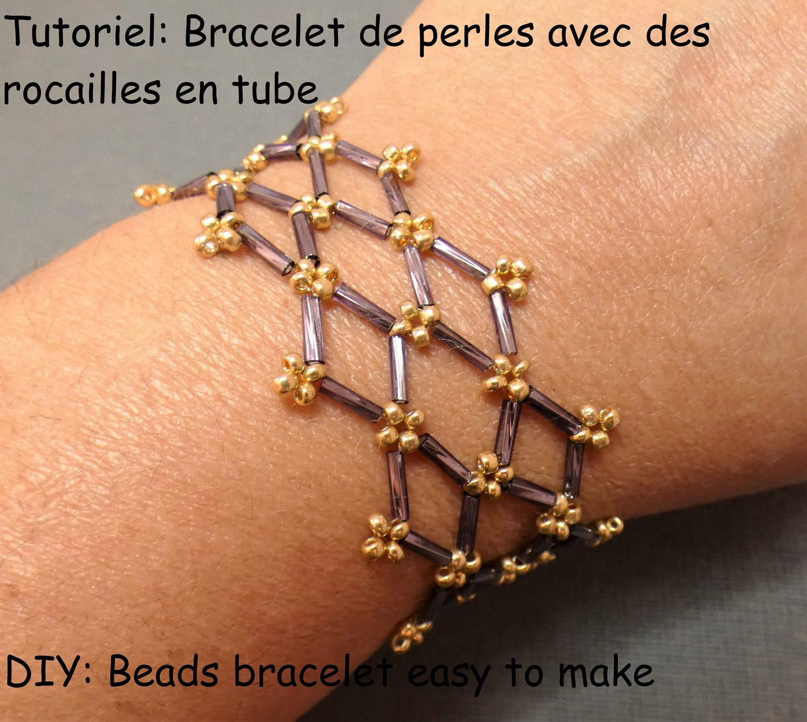 Tutoriel et fiches explicatives: bracelet en perles avec rocailles en tube  - les confections de laurence