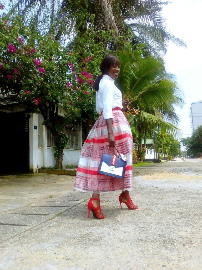 Shirt (G-STAR Women) - Skirt (MYRED) - Heels & Bag Scilva (ALDO) - Necklace (Douala's Market)