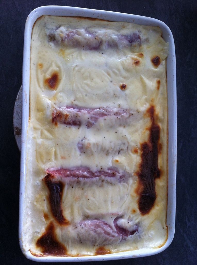 Gratin d'endives au maroilles et jambon braisé La cuisine de Fanie
