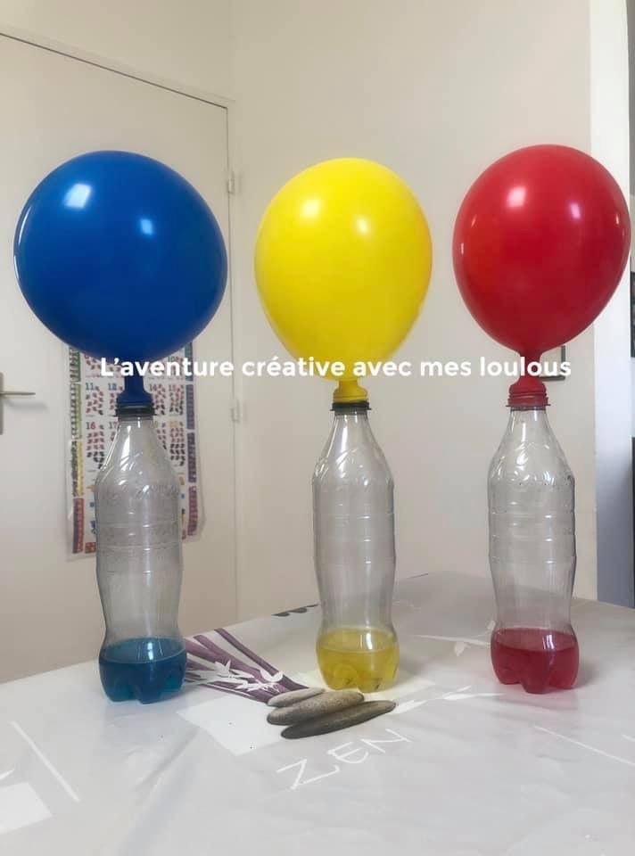 Gonfler des ballons avec du bicarbonate et du vinaigre d'alcool