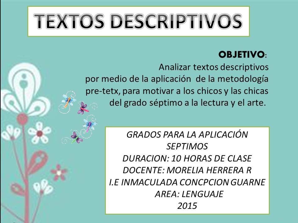 Resultado de imagen para textos descriptivos