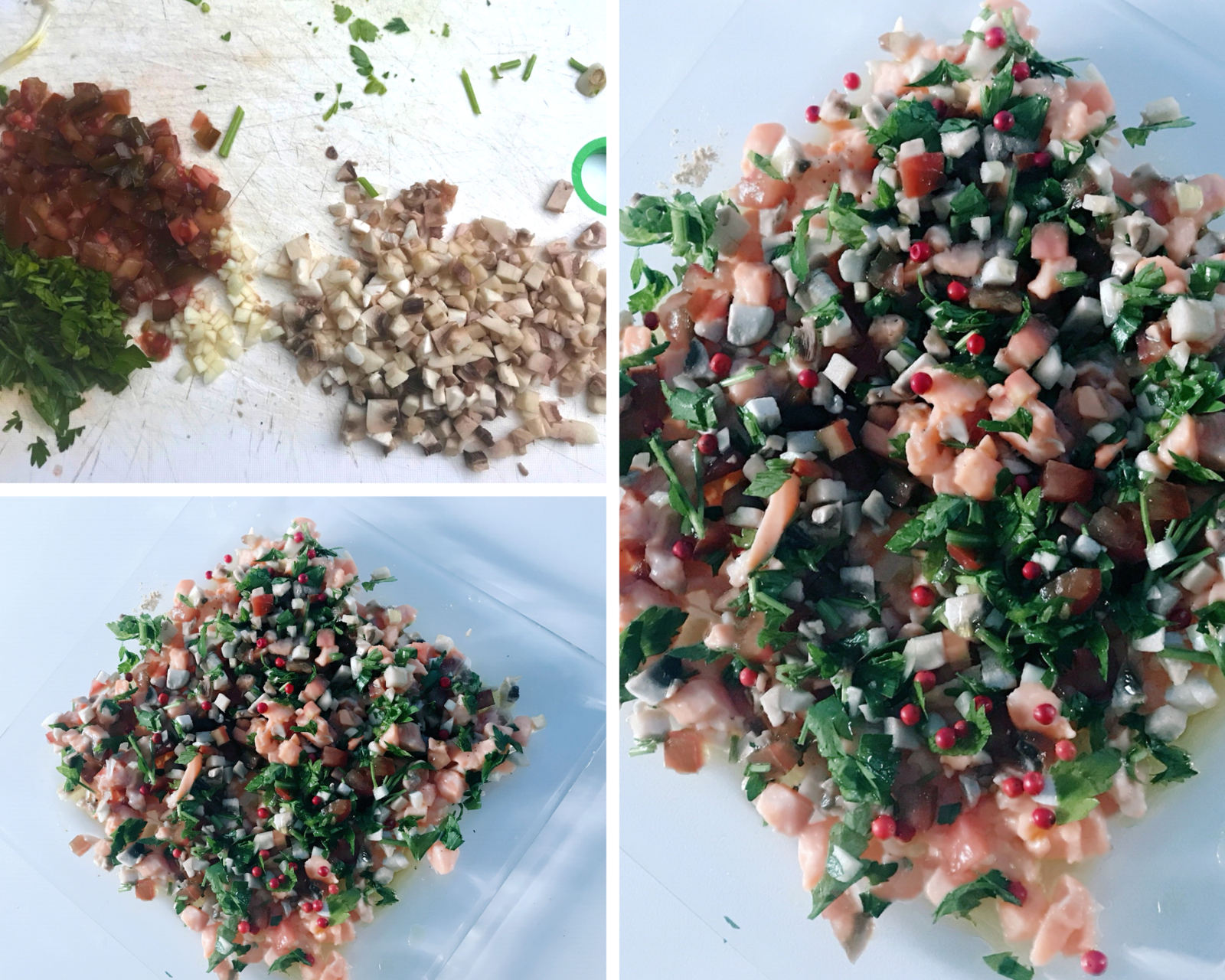 Recette de saumon mariné façon Polynésie et ses petits légumes en salade 