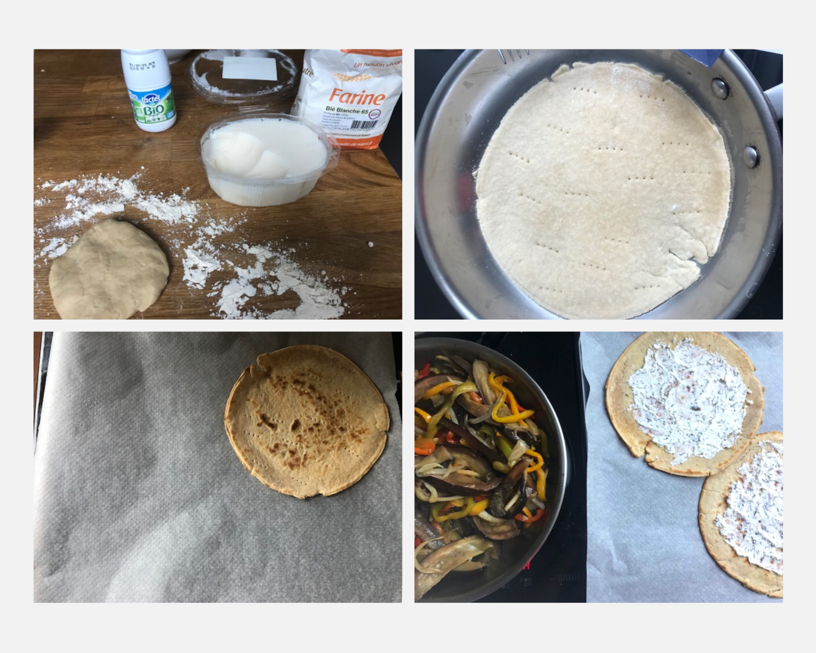 Piadina romagnola façon pizza 4 saisons