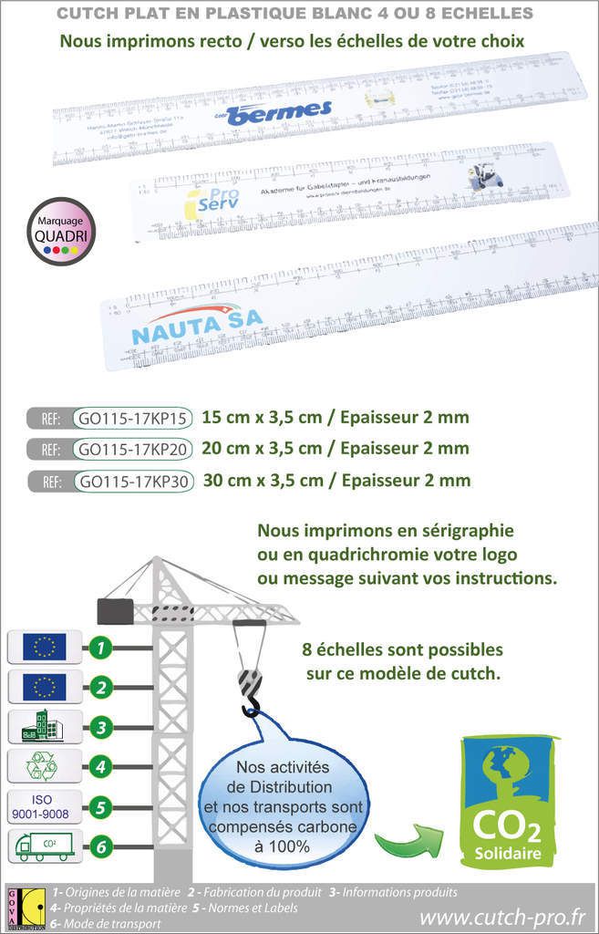 cutchs plats de 15, 20, 30 cm impression quadri