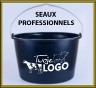 collection de seaux professionnels de 5, 10, 12 et 20 litres en plastique recycle