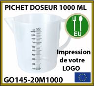 Pichet doseur à bec professionnel de 1 litre personnalisé - GO145-20M1000