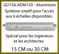 Cutch professionnel triangulaire en aluminium avec système rotatif pour accéder aux 6 échelles disponibles