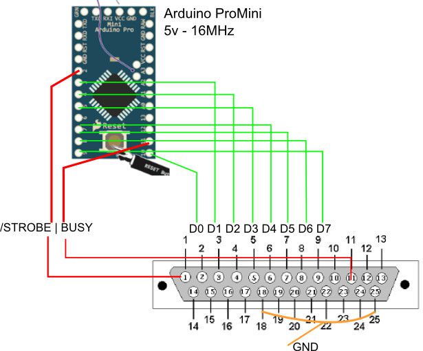 Arduino - parralel port reader