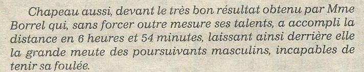 SaintéLyon 1979 Madame Borrel 1ère féminine