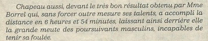 SaintéLyon 1979 Madame Borrel 1ère féminine 