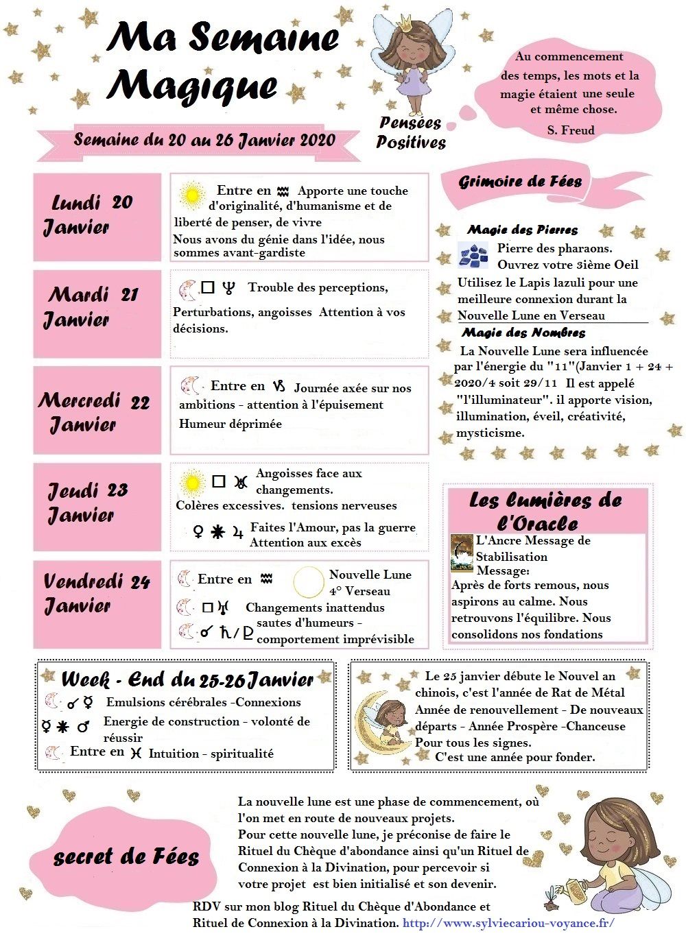 MA SEMAINE MAGIQUE DU 20 au 26 JANVIER 2020