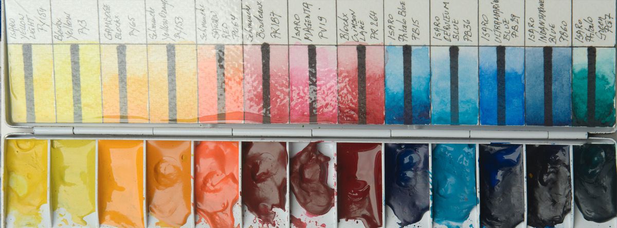 Close-up of the Ultimate 13 Watercolour Palette