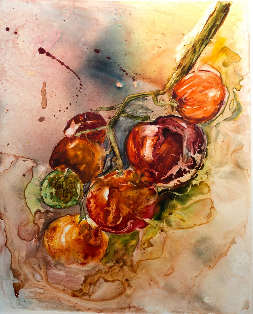 Isaro sur du papier Yupo "Les Tomates en Rouge & Vert" Désiré Herman