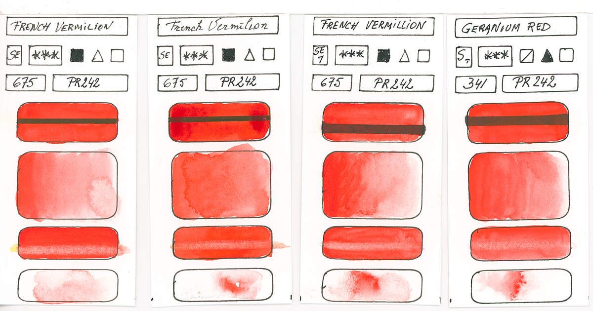 Watercolour Paint made with Red Pigment PR242