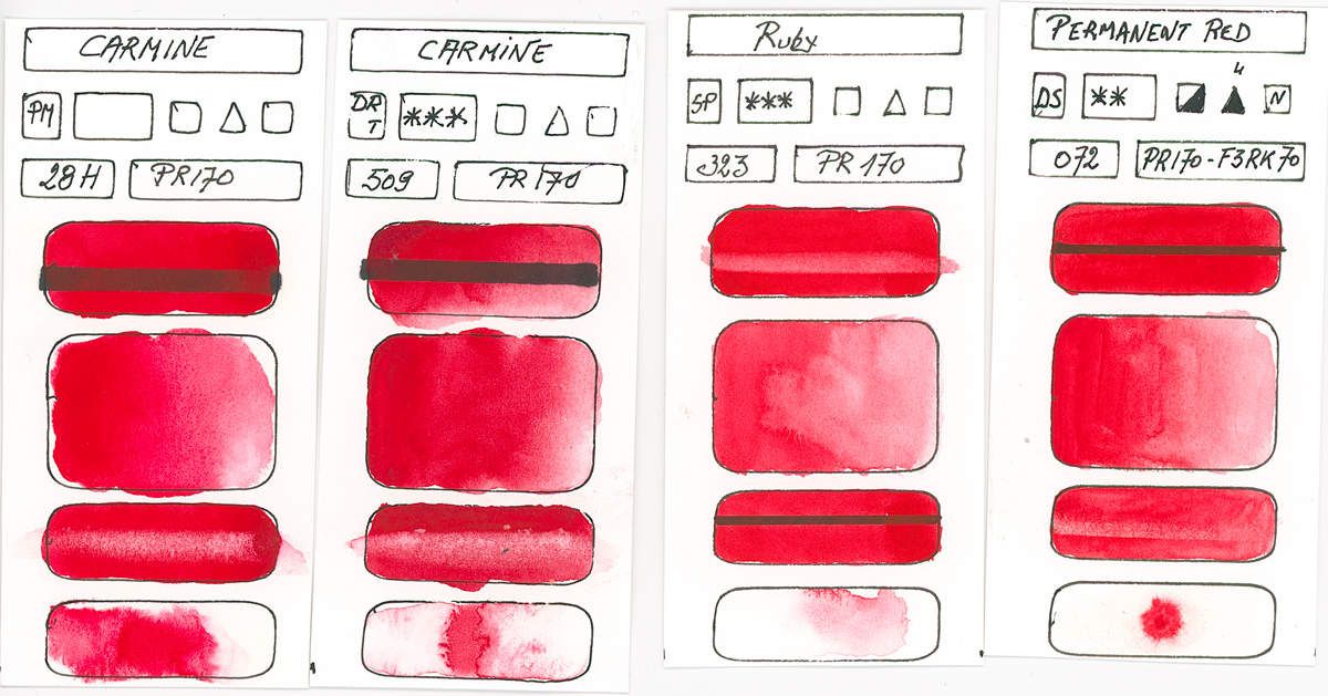 Watercolour Paint made with Red Pigment PR170