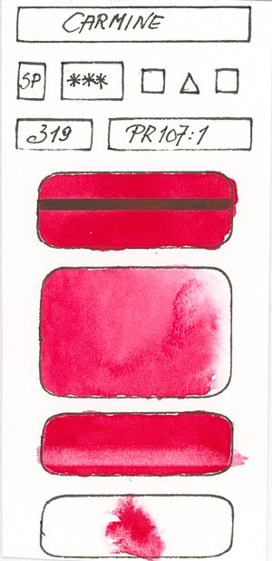 Watercolour Paint made with Red Pigment PR107