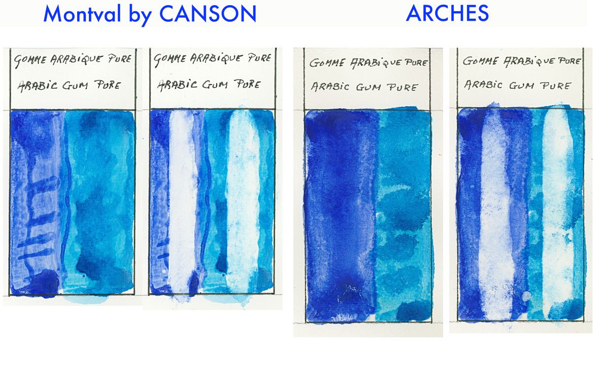 Comparative Lifting. : Watercolor applied on Pure Arabian Liquid Gum