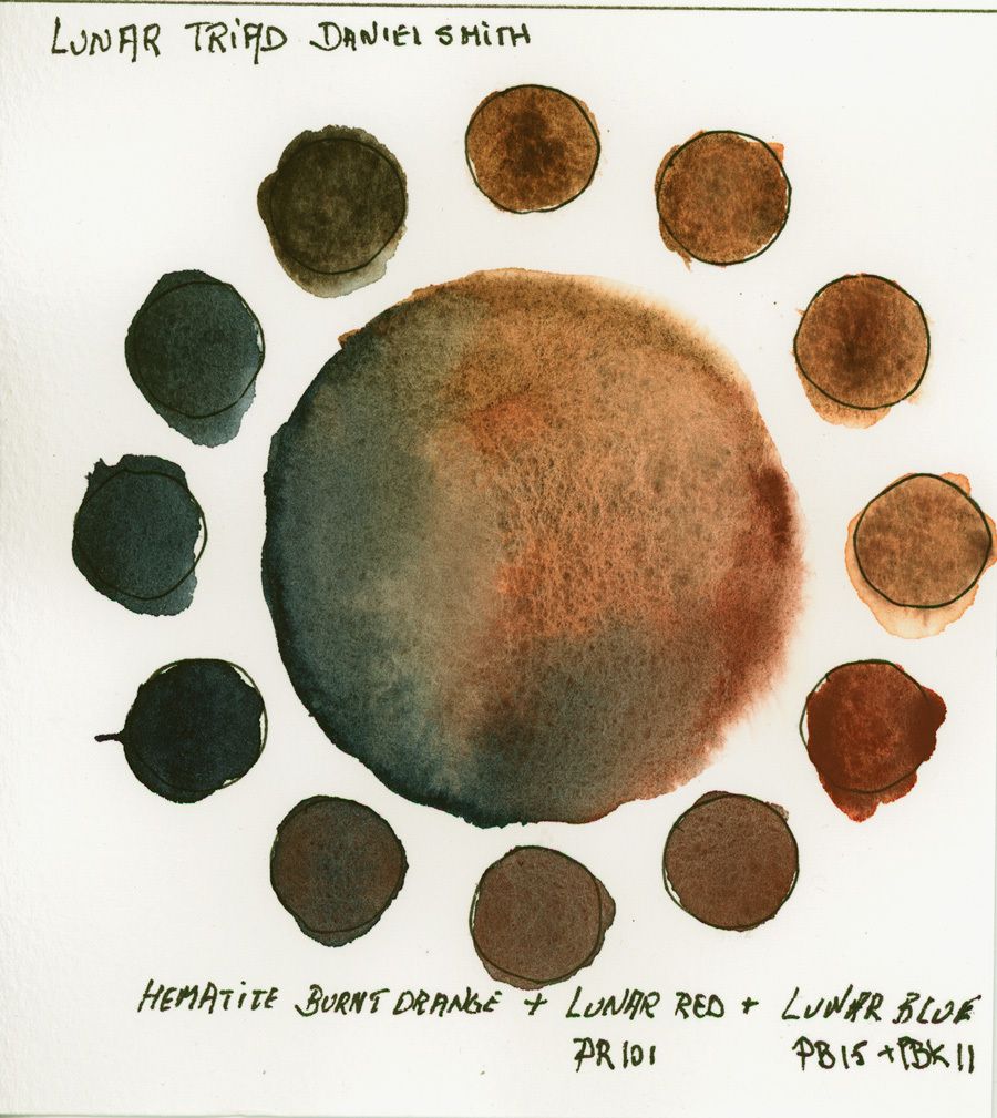 Triade Lunaire composée de couleurs aquarelle LUNAR de Daniel Smith