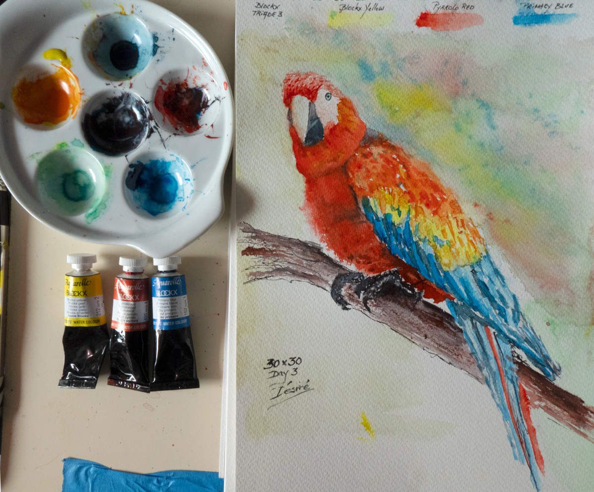 My Triad Mixing Palette I used for painting the Parrot