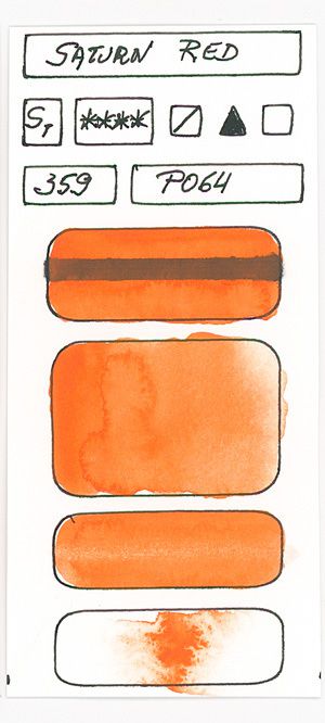 Orange Watercolor Paint swatches created with pigment PO64